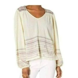 Lucky Brand Cream Relaxed Boxy Blouse